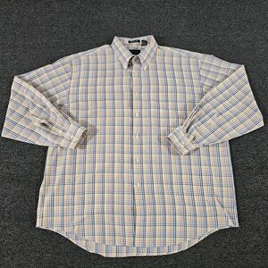 Van Heusen Mens XL Plaid Button Down Shirt Wrinkle Free